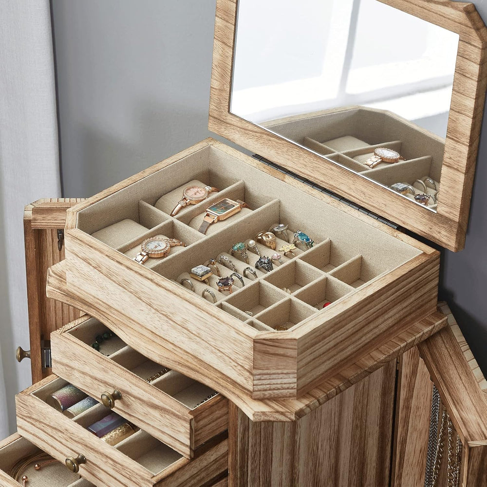 Emfogo Standing Jewelry Armoire, 7 Drawers & 2 Side Doors Jewelry Amoire ...