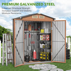Outdoor Storage Shed, 5x3 Ft Metal Steel Tiny House with Lockable Door, Vertical Outside Storage Building for Garden, Backyard, Lawn, Patio Utility, Tool Storage