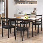 NAFORT Black Dining Chairs Set of 4 Wood, Armless Kitchen Chairs with Solid Rubber Wood Legs, Non-Slip Foot Pads, Max Load 400 Lbs, Farmhouse Seat High Ladder Back Dining Room Chairs
