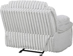 Lexicon Manual Glider Recliner Chair, Corduroy Manual Tab Pull Reclining Chair with Pillow Top Arms, Plush Cushions, Cozy Theater-Style Accent for Living Room/Bedroom, Easy Assembly, Gray