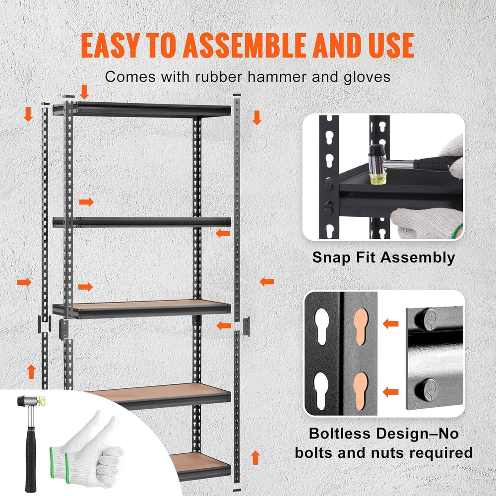 VEVOR Storage Shelving Unit, 5-Tier Adjustable, 2000 lbs Capacity, Heavy Duty...