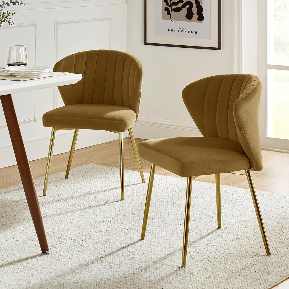 TINA'S HOME Velvet Dining Chairs Set of 2, Modern Upholstered Side Chair ...