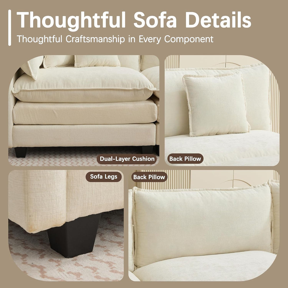 Oversized Loveseat Sofa, 70" Sectional Cloud Couch, 2 Seat Modern Comfy ...