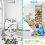 Honeyera Storage for Stuffed Animal - Over Door Organizer for Stuffies, Baby Accessories, and Toy Plush/Easy Installation with Breathable Hanging Pockets (Gray)