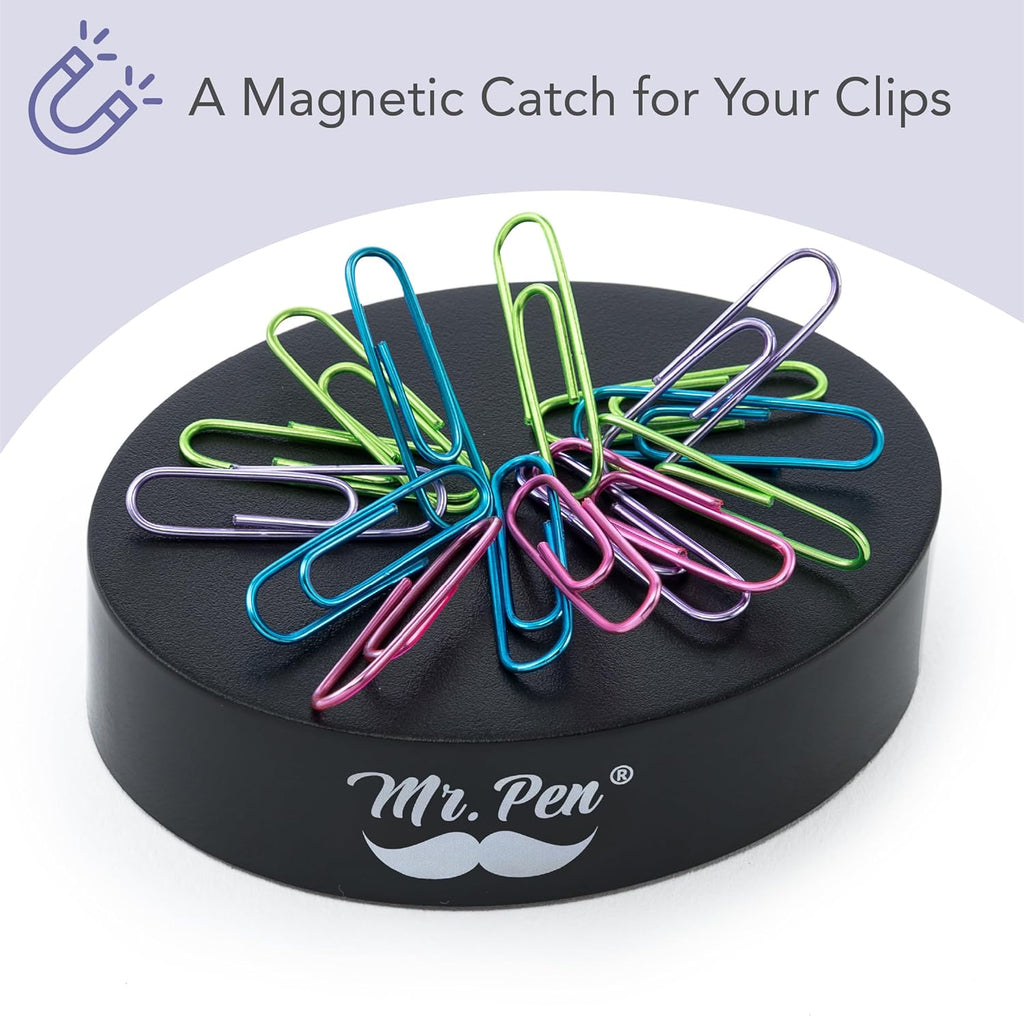 Mr. Pen- Magnetic Desk Toy With Colored and Silver Paper Clips (100 Pieces), Desk Toys, Desk Decor, Desk Accessories, Paperweight, Cute Office Supplies, Paper Clips Holder, Paper Clip Dispenser