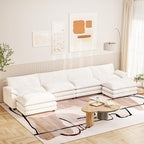 Furniwell 159" Modern Couches Sectional Sofa with Movable Ottoman, U Shaped Sofa Couch with Comfy Chenille and Deep Seat, 4-Seat Cloud Couch for Living Room, Bedroom and Apartment