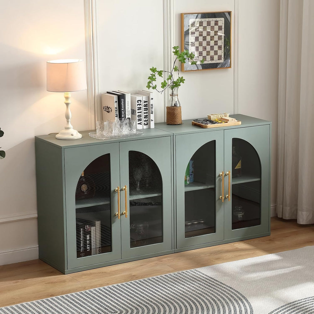 31.5'' Display Sideboard Cabinet With Arched Glass Doors