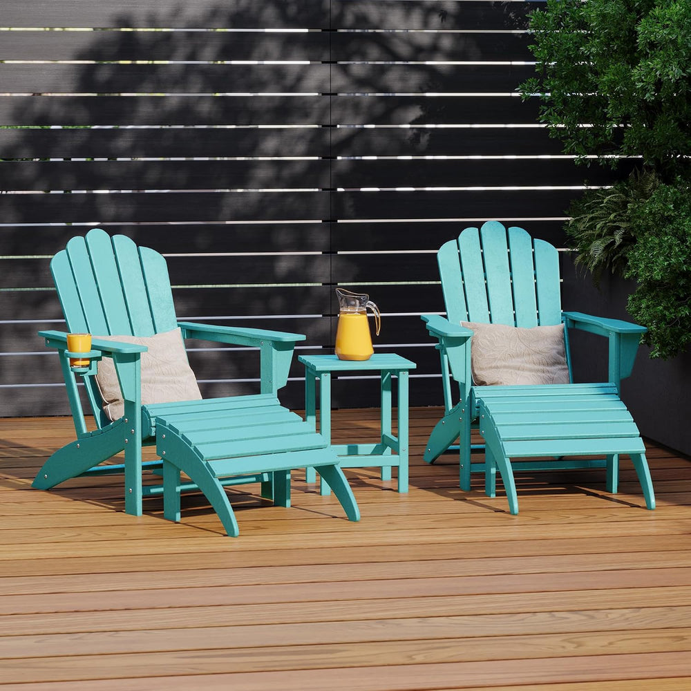 Costaelm Adirondack Chair Footrest Foldable Ottoman, Folding Ottoman Outdoor ...