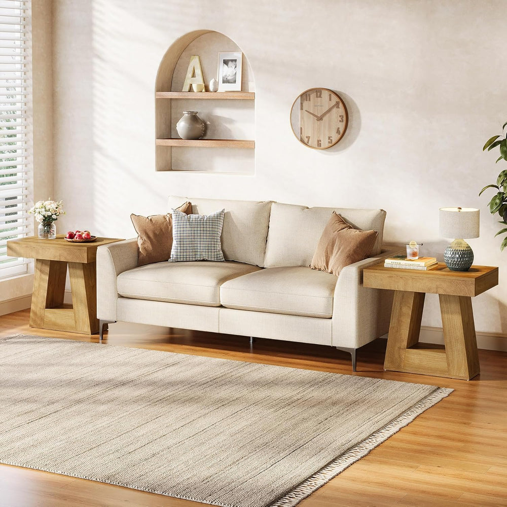 Tribesigns 24" Modern Side Table, 2-Tier Narrow Wooden End Table with Tr...