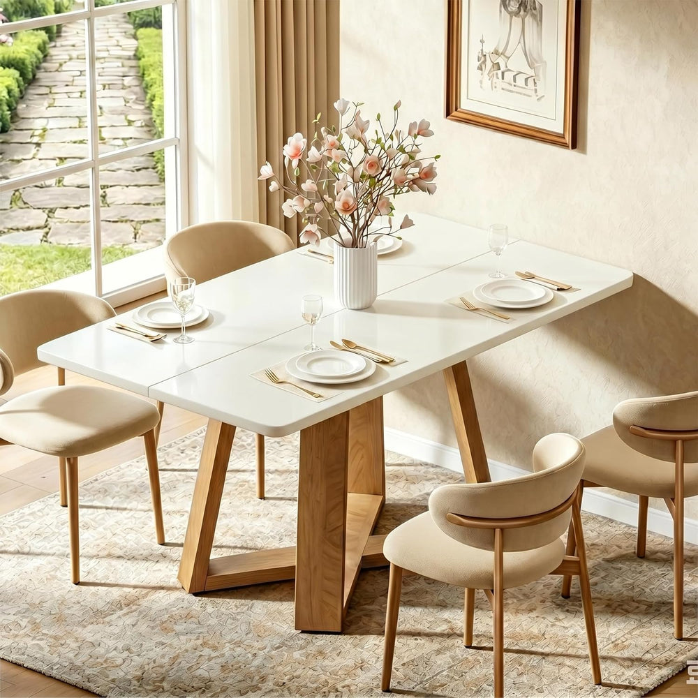 Tribesigns Dining Table for 4, 47.3 Inch Rectangular Farmhouse Kitchen Table ...