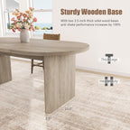 IDEALHOUSE 70.8" Oval Dining Table for 4-8, Wood Kitchen Table with Double Pedestal Base, Spacious Dining Room Table for Kitchen, Living Room, Reception Area, Natural Finish, Retro Gray
