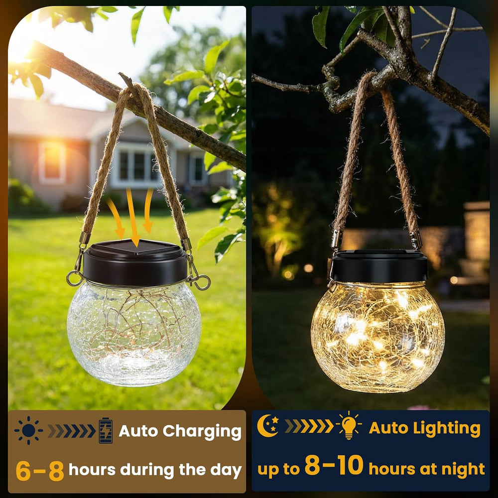 ROSHWEY 4 Pack M Size Solar Lantern Gifts for Women, Hanging Garden Decor Sol...