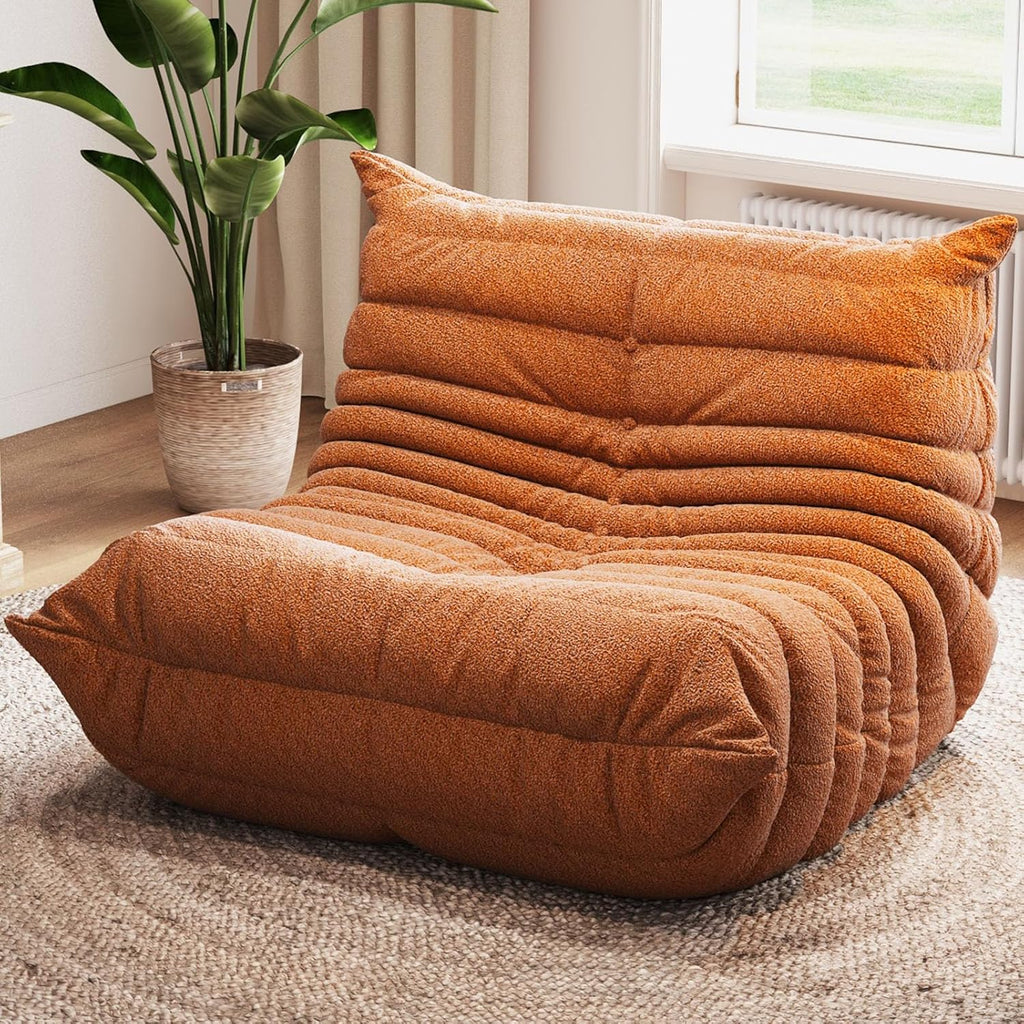 Oversized Bean Bag Chairs for Adults, Giant Beanbag Chair with Memory Foam, Comfy Lounge Chair Lazy Sofa for Apartment, Living Room, Bedroom, Office(Teddy Fabric)