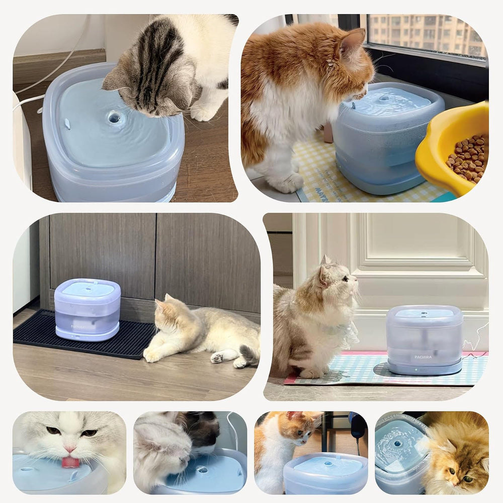 PACHIRA Cat Water Fountain Ceramic Tray, Wireless Pump Cat Fountain, Ultra Qu...