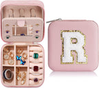 Parima Bridal Shower Gifts for Women, Bridesmaid Proposal Gifts | Wedding Travel Essentials - Small Jewelry Box & Travel Case - Letter S, Pink