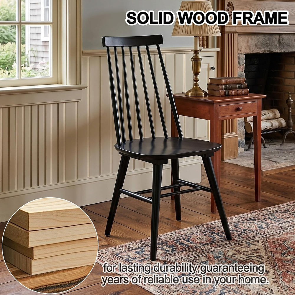 DUHOME Windsor Dining Chairs Set of 6 Wood Dining Room Chair Slat Back Kitche...