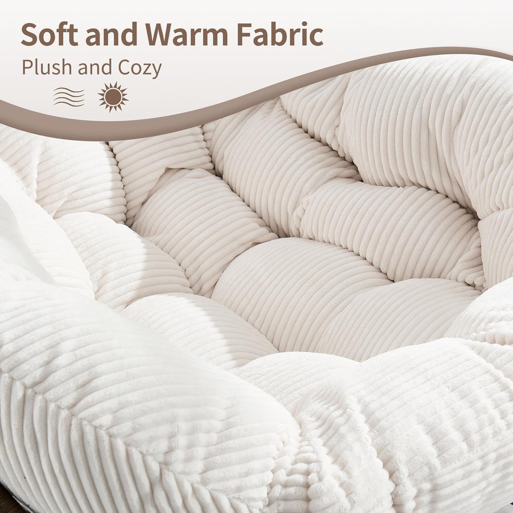 HOMEFUN Outdoor Patio Rocking Chairs, Oversized Papasan Rock Chair Indoor wit...