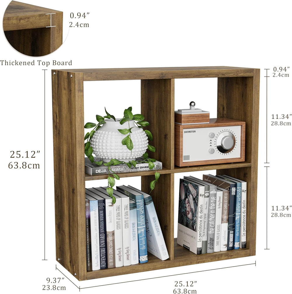 Cube Storage Organizer Bookcase, Decorative 11 inch Open Back Cubical Shelf w...