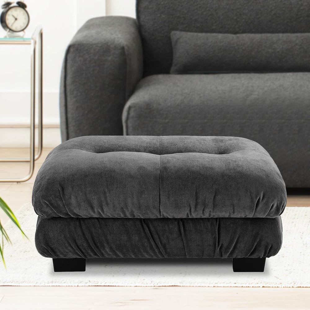 Upholstered Ottoman Footstool with Cushion for Sectional Sofa Couch 300lbs fo...