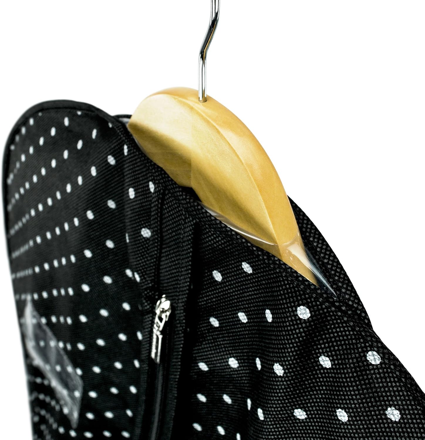 HANGERWORLD 40inch Garment Bag for Suits and Dresses Bags for Closet Storage Breathable Clothes Cover Dust Protector (1 Pack, Black Polka)