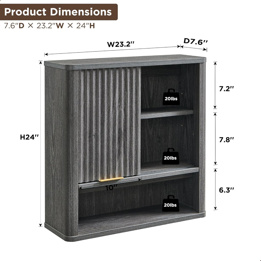 RedLemon Bathroom Wall Cabinet with Fluted Sliding Door, Modern Medicine Cabi...