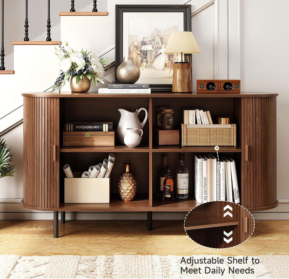 ONBRILL 55" Sideboard Buffet Cabinet with Storage, Sliding Door & Ad...