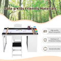 4-in-1 Kids Art Table and 2 Chairs Set, Wooden Activity Desk with Storage Bins, Art Easel, Drawing & Study Table for Toddlers, Multi-Functional Children’s Furniture for Home, Playroom, Black