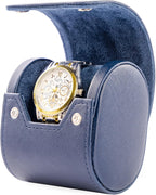 MR.OKAY Single Watch Travel Case -Classic Leather Watch Case with Perfect Texture. Watch Carrying Case or Organizer for Storage And Display. Ideal Gift for Men Traveling, All Handmade by Artisans