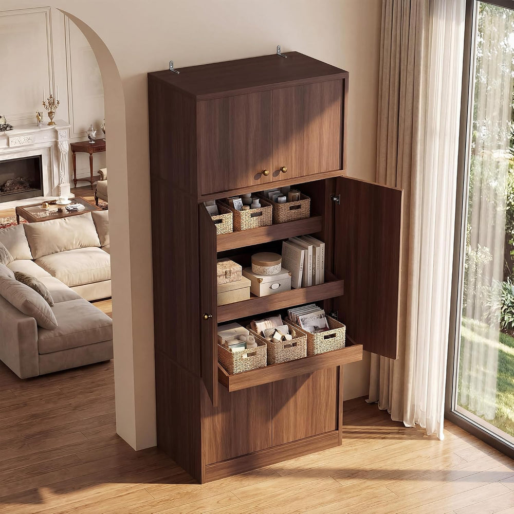 71 Inch Tall Kitchen Pantry Cabinet, Freestanding Storage Cabinet with Doors ...