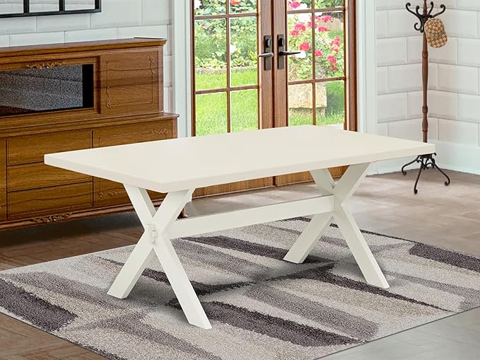 East West Furniture XT027 X-Style Mid-Century Modern Dining Table - a Rectangle Kitchen Table Top with Stylish Legs, 40x72 Inch, Multi-Color