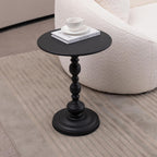 Simple Trending Small Side Table, Round Drink Table End Table Black | Modern round metal drink table with weighted upgraded base. Perfect for living room, bedroom and compact small indoor spaces