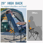 Portal Oversized Folding Rocking Camping Chair Portable Outdoor Rocker with High Back Hard Armrests Carry Bag, Supports 400 lbs