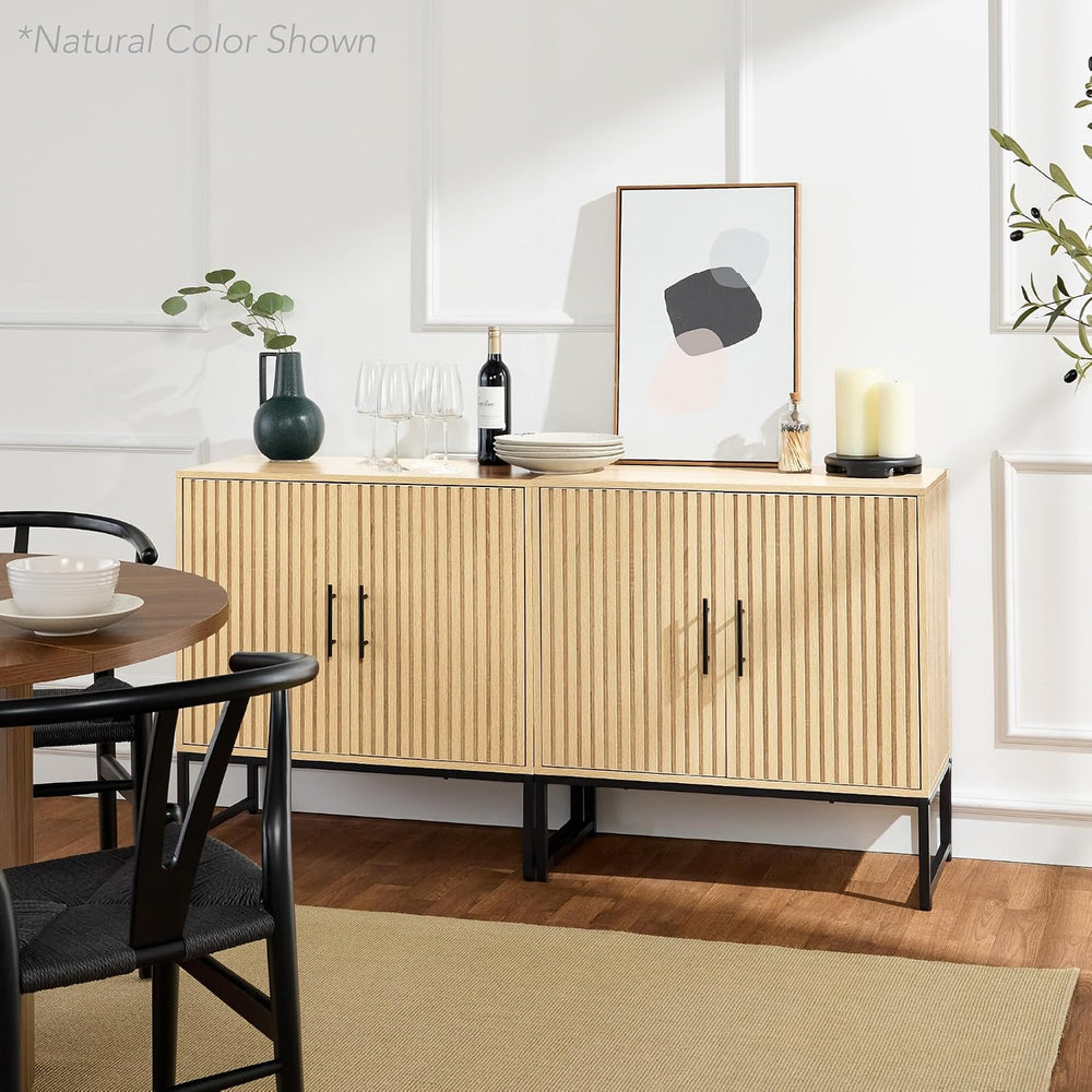 Best Choice Products Slatted Sideboard Buffet Cabinet, Entryway Table, Accent...