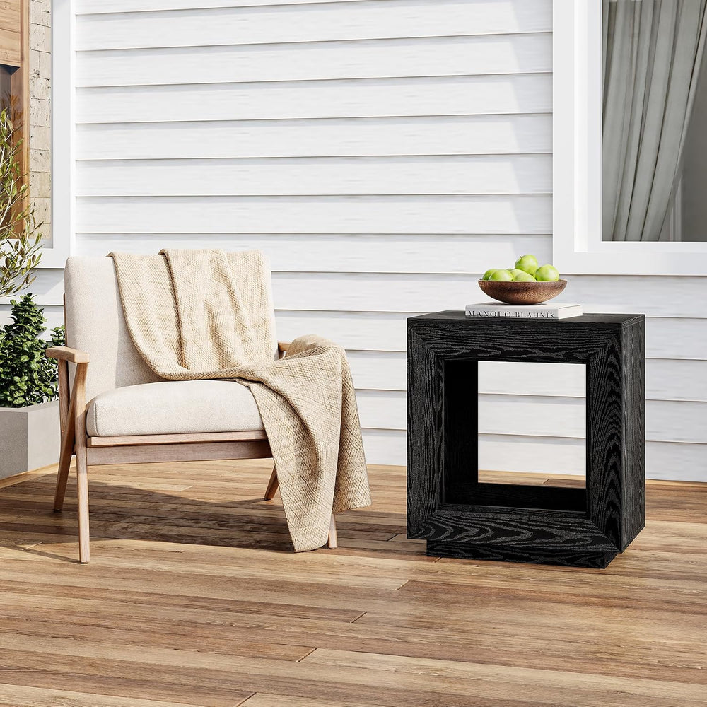 LITTLE TREE End Table with Storage, Wooden Square Side Table, Industrial Sofa...
