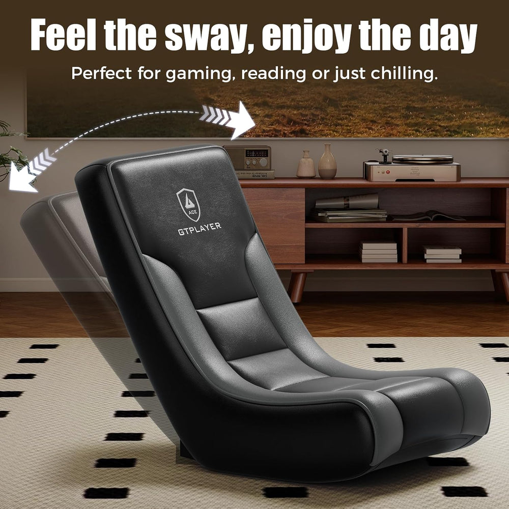 GTPLAYER Floor Rocking Gaming Chair – Floor Rolling Game Chairs with Angle Li...