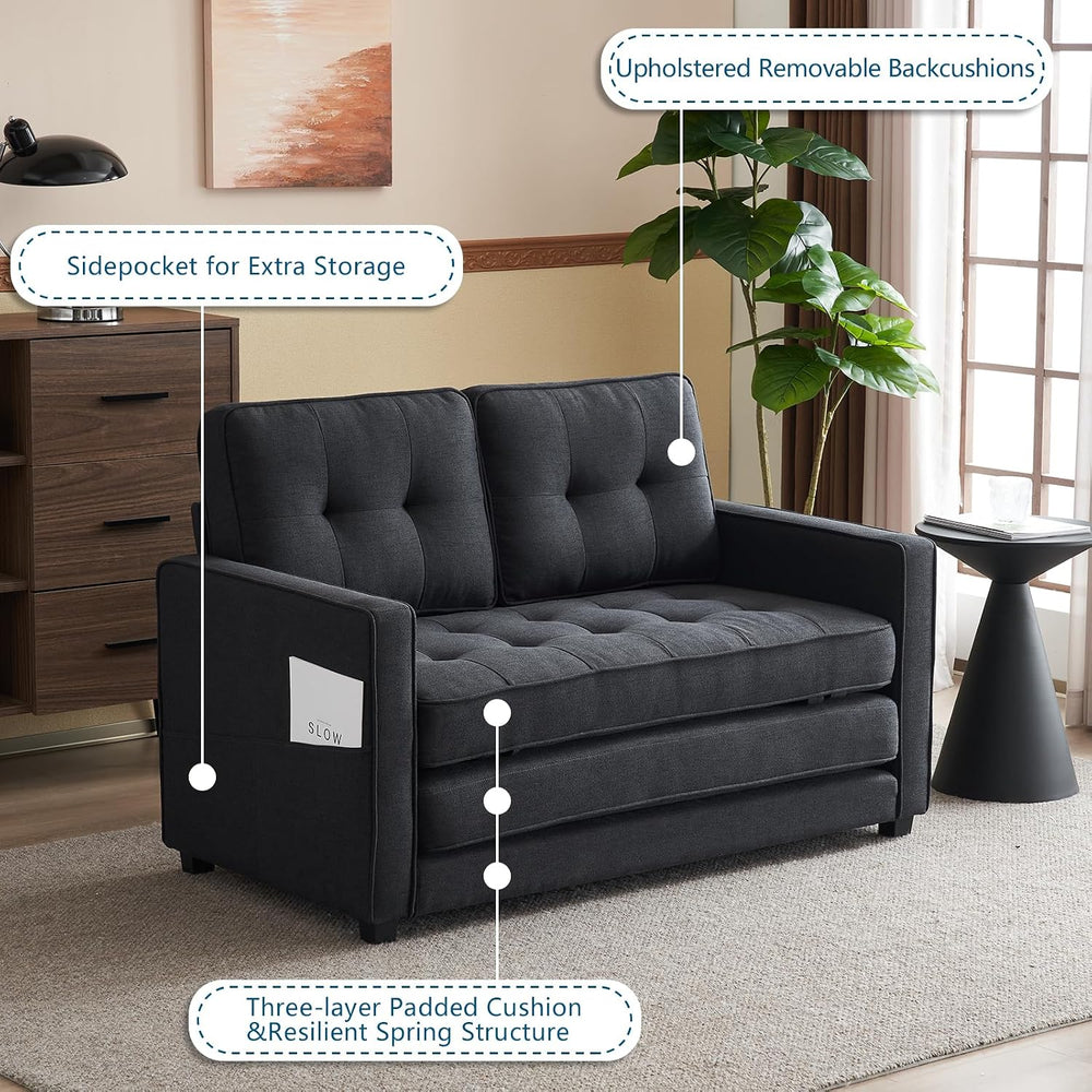 VINGLI Upgraded Loveseat Sleeper, 53.5" W 83" L Convertible Sofa Be...