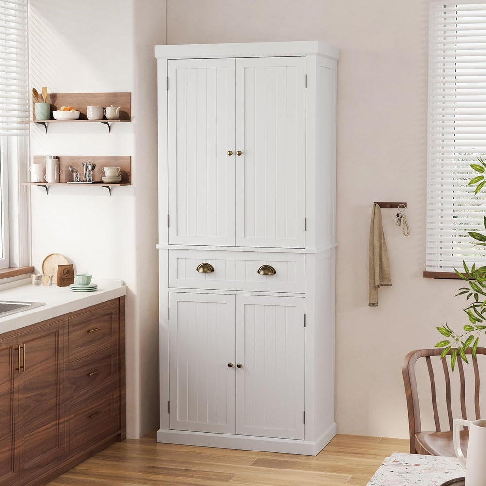 72" Kitchen Pantry,Tall Storage Cabinets with Doors and Shelves,Freestan...