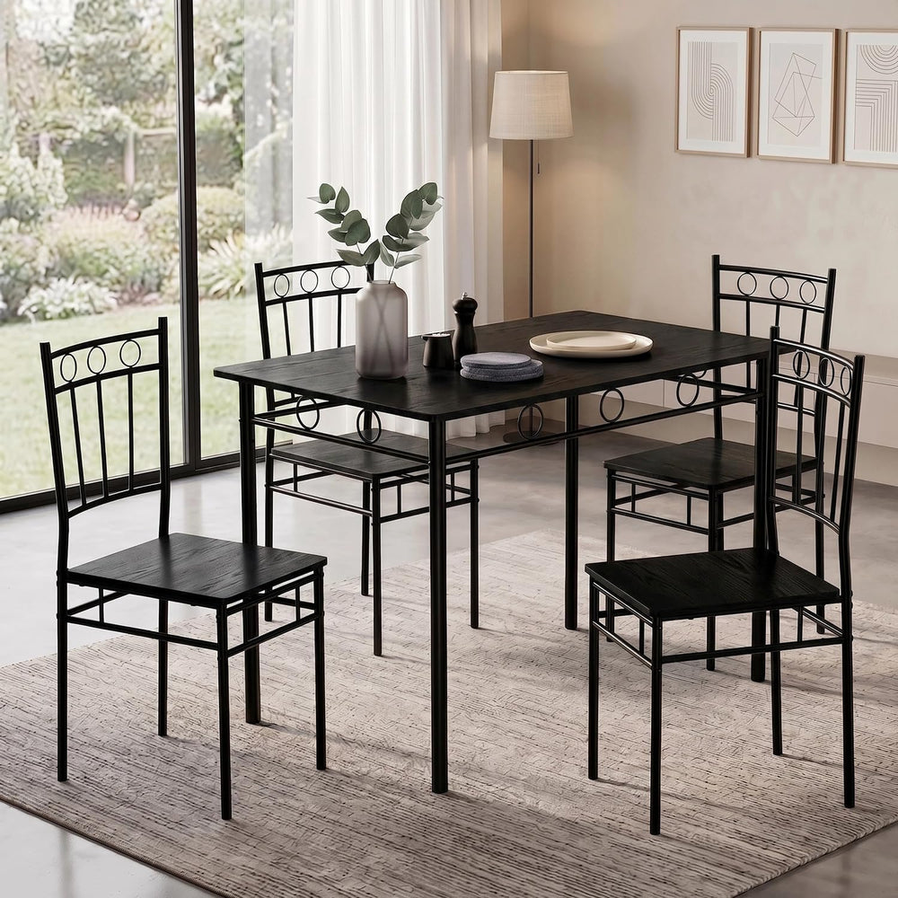 Vipbear Kitchen Dining Table Set for 4, 5-Piece Kitchen Table Set,Dining Room...