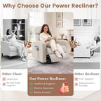 Korser Power Swivel Recliner Chairs for Adults, Electric Glider Rocking Chair Nursery, Glider Recliner Nursery Chair with Classified Side Pocket, Nursery Rocking Chairs with USB and Type-C Ports