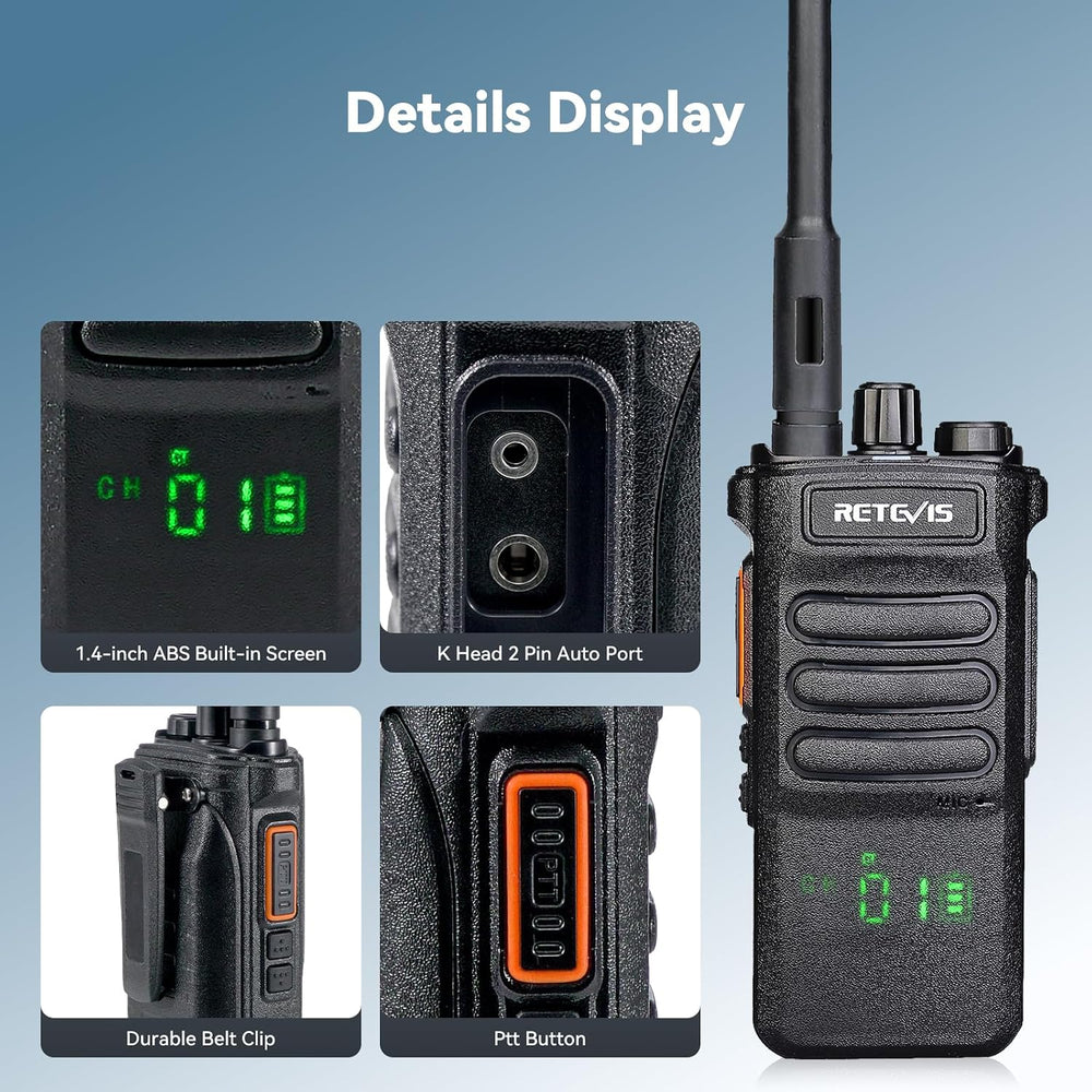 Retevis RT86 Two Way Radios Long Range with Earpiece for Warehouse,10 Pack
