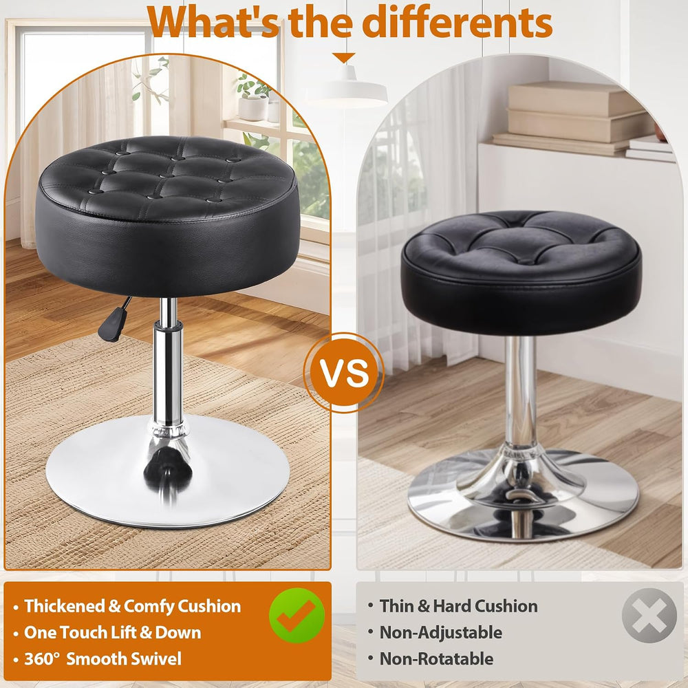JupiterForce Adjustable Vanity Stool Chair for Makeup, 360° Swivel Makeup Van...
