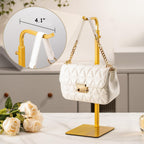 3 Pack Purse Holder Handbag Display Stand: Gold Hanger Rack for Bags, Purses, and Wreath, Adjustable Hook Stand for Tabletop, Closet, and Retail Use for Vendors