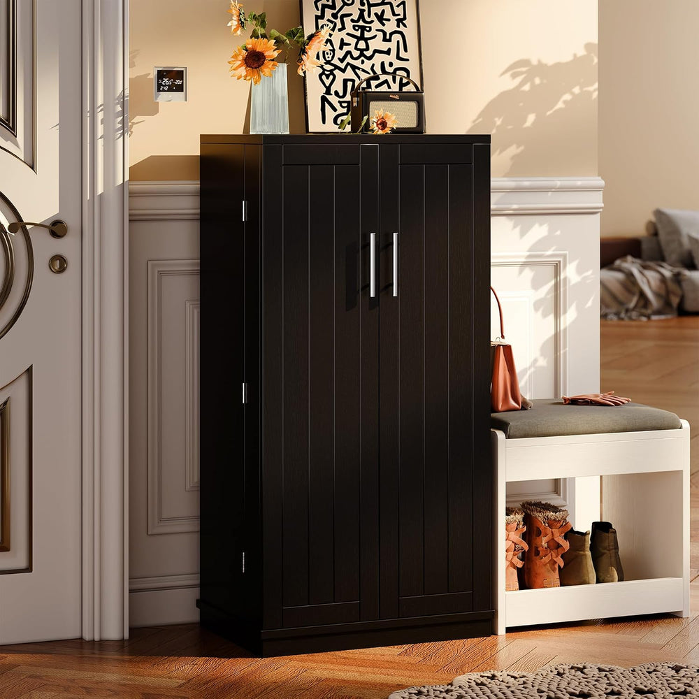 Kitchen Pantry Cabinet Food Storage Cabinets with Door and Adjustable Shelves...