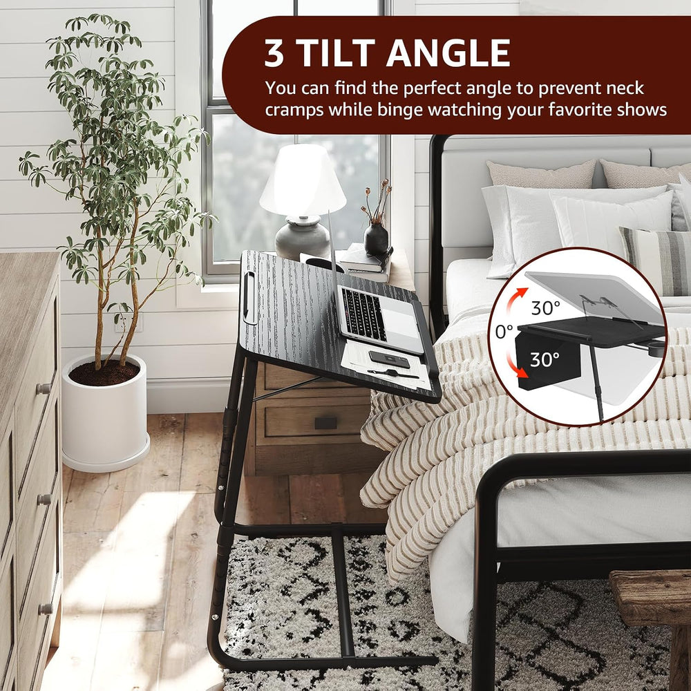 TV Trays Set of 2 - Folding TV Tray Adjustable Dinner Trays for Eating On Cou...