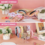Headband Holder Scrunchie Holders Acrylic, Clear Hair Ties Stand Organizer, Headband Display Stand, Scrunchie Storage Organizers, Hair Accessories Organizer for Women and Girls