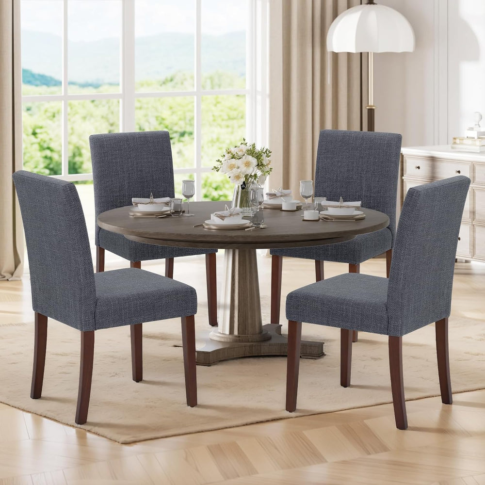 Upholstered Parsons Dining Chairs Set of 4, Modern Dining Room Chairs with Ba...