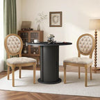 SoarFlash Kitchen Table and Chairs for 2, 31.5" Dining Table Set for 2 with Upholstered Chairs, 3 Piece Kitchen Table Set with Storage Shelf for Small Space, Apartment