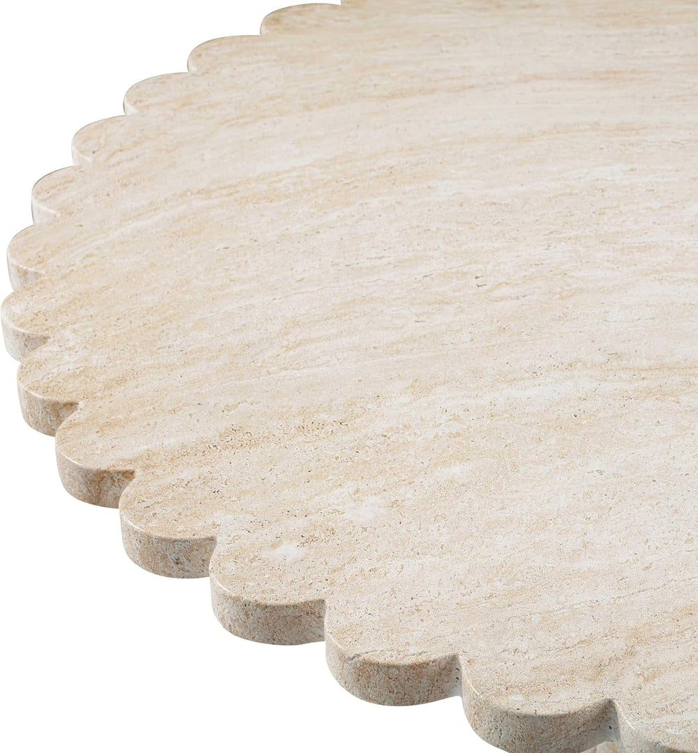 First of a Kind 54" Round Concrete Table in Travertine Finish - Modern D...