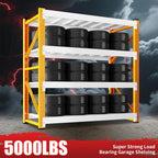 5000LBS Garage Shelving 59" W Garage Shelving Heavy Duty 4-Tier Metal Storage Shelves Adjustable Shelf Unit Storage Rack for Basement Supermarket Warehouse 59" W x 20" D x 78" H Orange-White