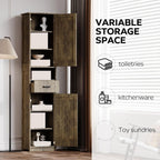 Retro Elegant Tall Bathroom Storage Cabinet, Narrow Storage Unit, Adjustable Shelves, for Entryway Kitchen,for Kitchen Home